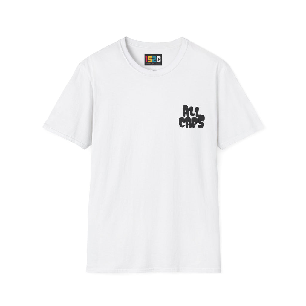 All Caps Graphic T-Shirt — Minimal Retro Pocket Logo Tee