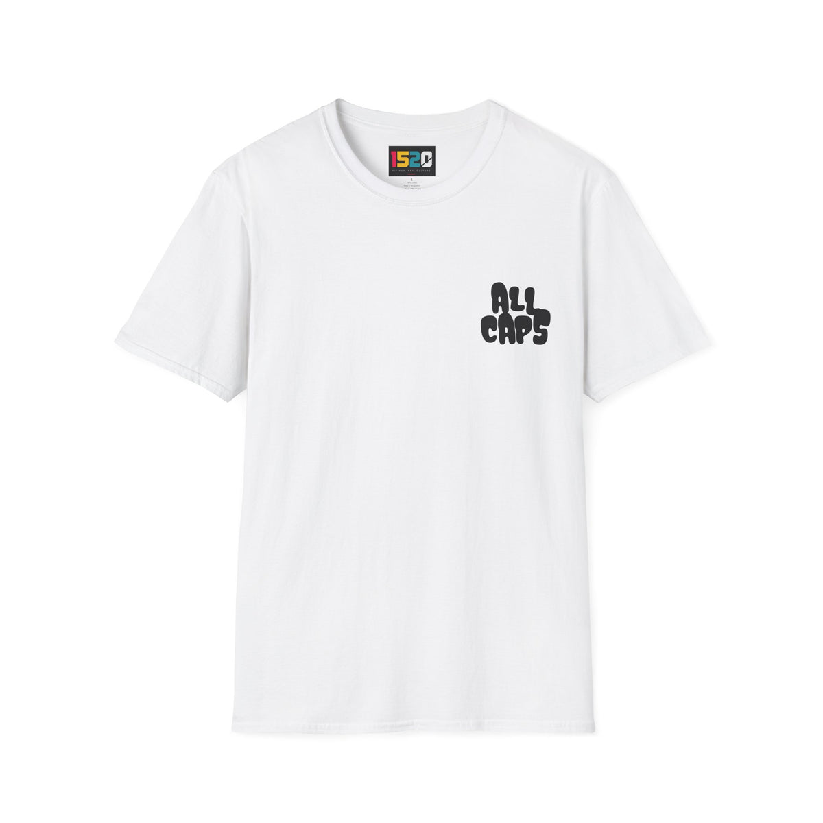 All Caps Graphic T-Shirt — Minimal Retro Pocket Logo Tee