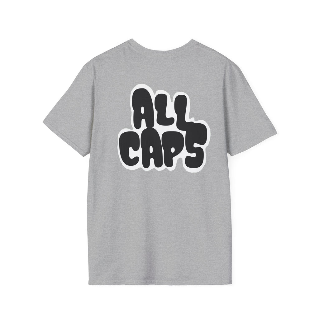 All Caps Graphic T-Shirt — Minimal Retro Pocket Logo Tee