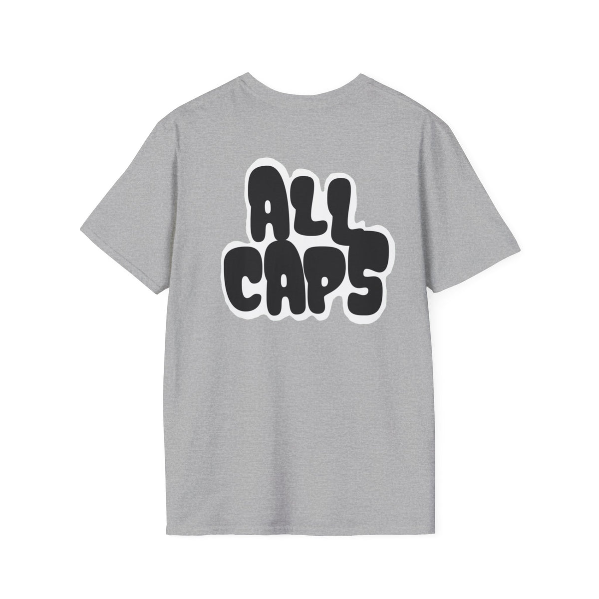 All Caps Graphic T-Shirt — Minimal Retro Pocket Logo Tee