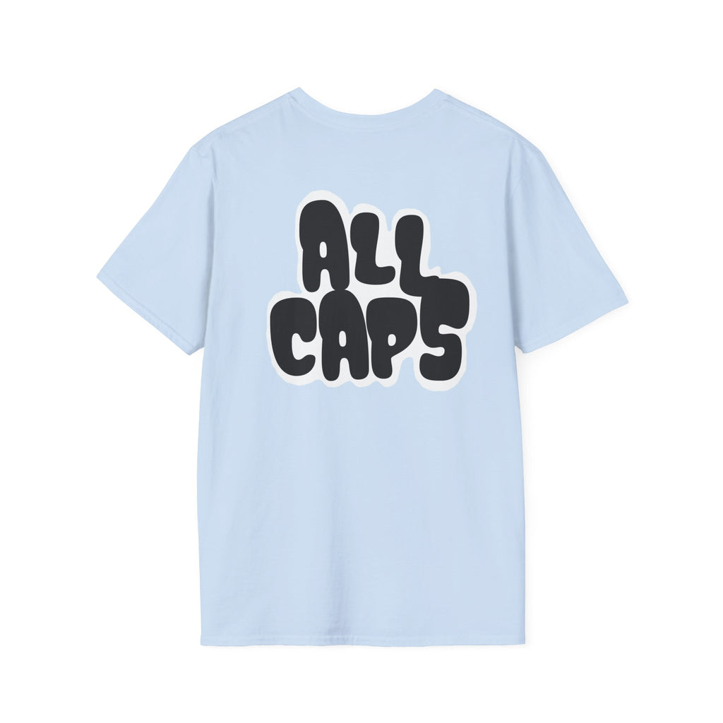 All Caps Graphic T-Shirt — Minimal Retro Pocket Logo Tee