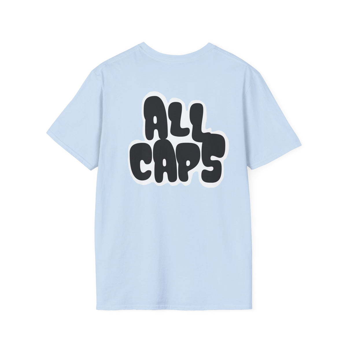 All Caps Graphic T-Shirt — Minimal Retro Pocket Logo Tee