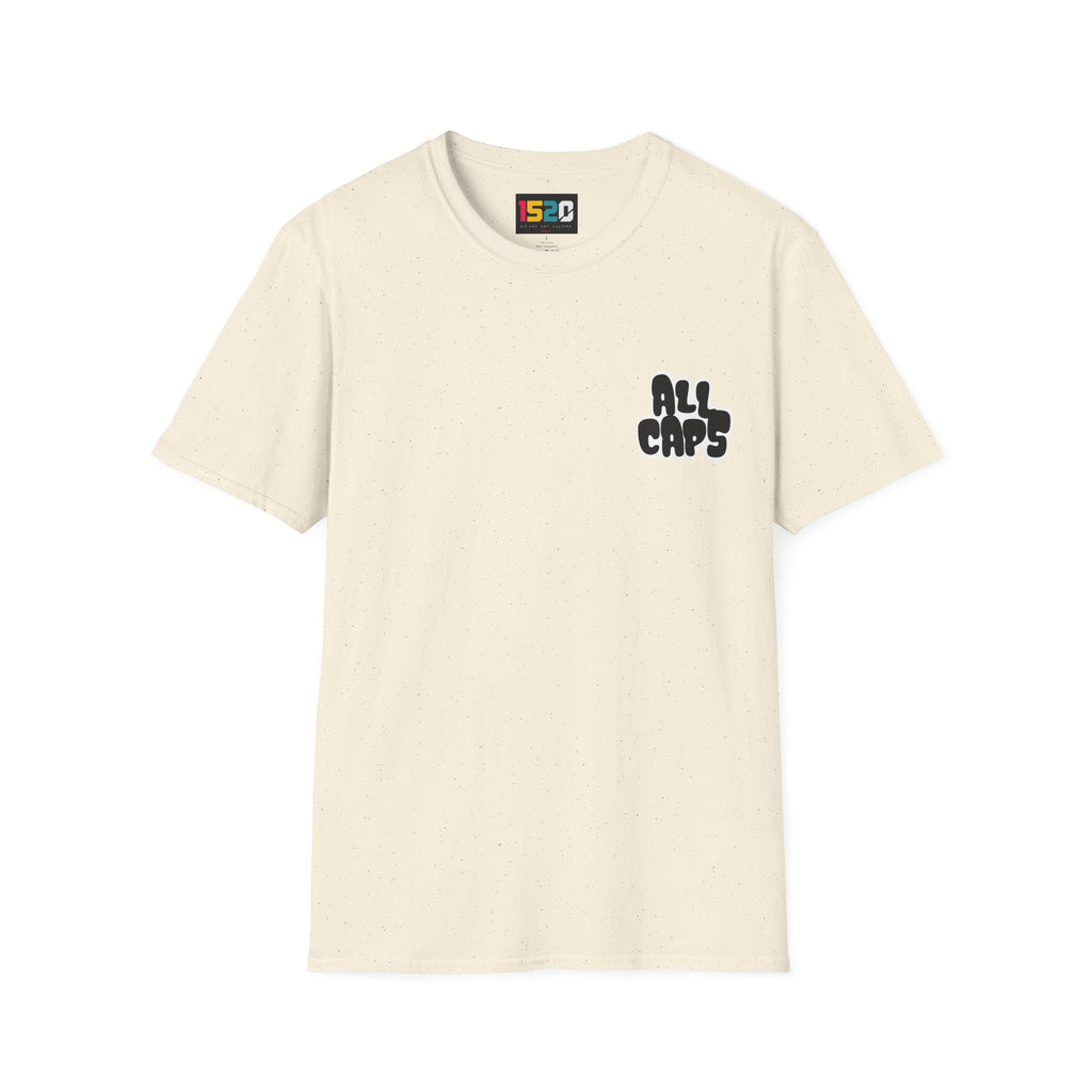 All Caps Graphic T-Shirt — Minimal Retro Pocket Logo Tee