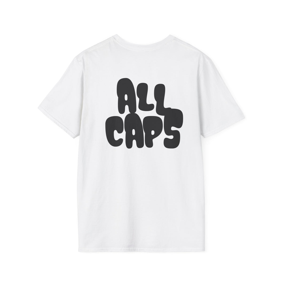 All Caps Graphic T-Shirt — Minimal Retro Pocket Logo Tee