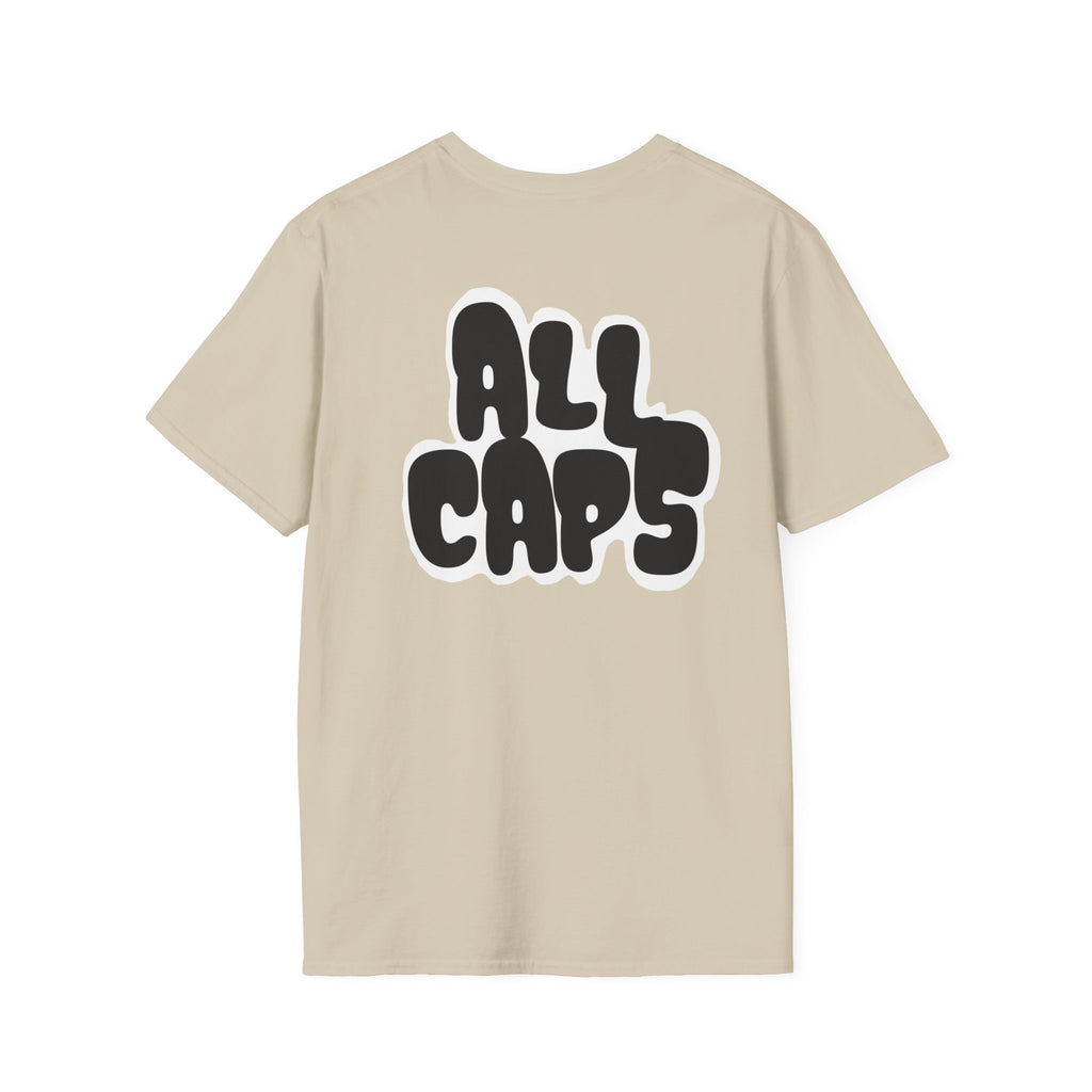 All Caps Graphic T-Shirt — Minimal Retro Pocket Logo Tee