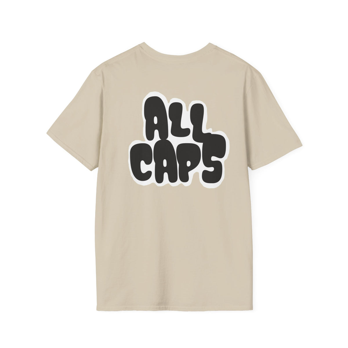 All Caps Graphic T-Shirt — Minimal Retro Pocket Logo Tee