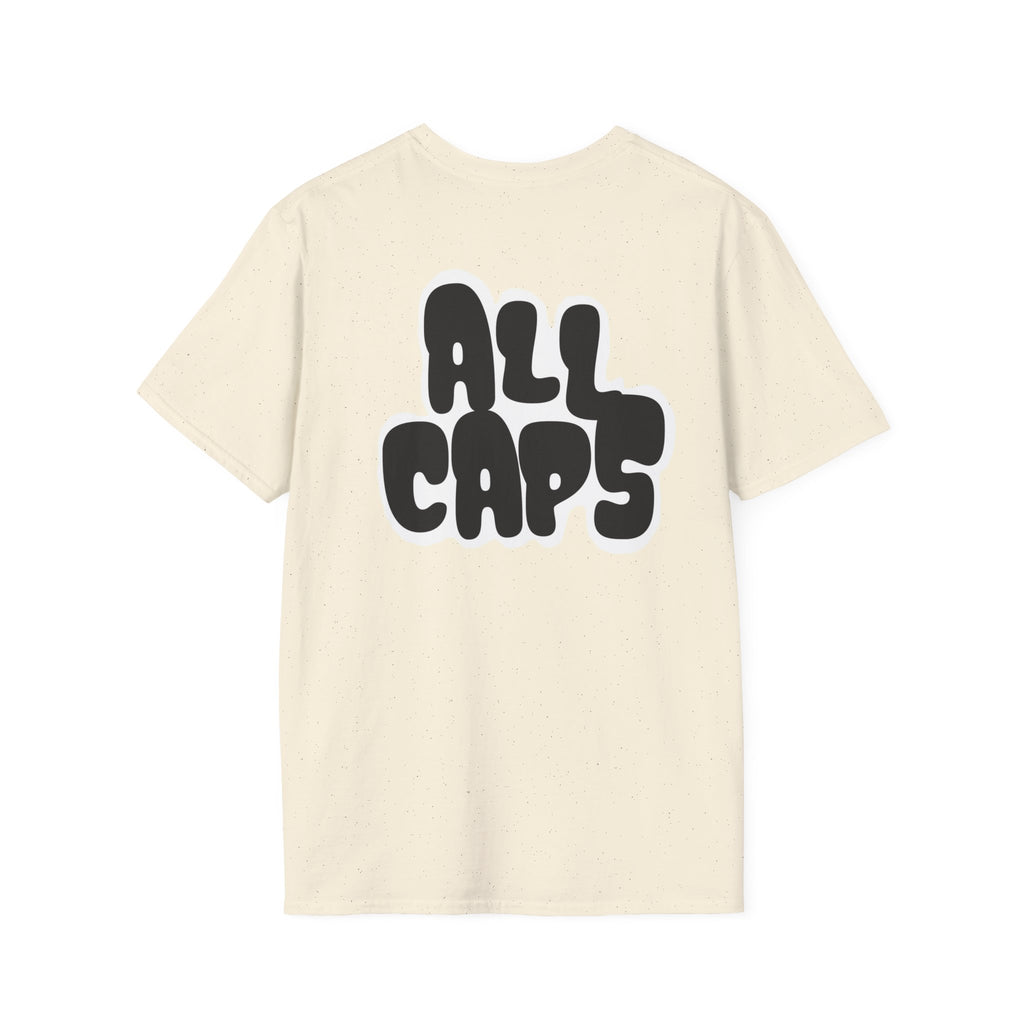 All Caps Graphic T-Shirt — Minimal Retro Pocket Logo Tee