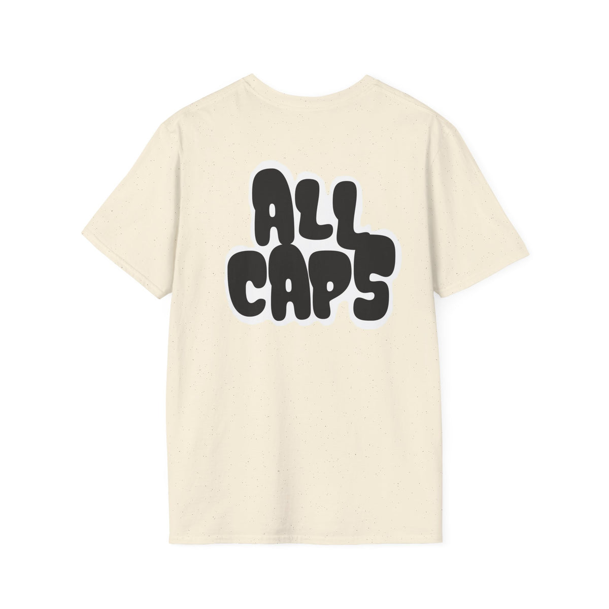All Caps Graphic T-Shirt — Minimal Retro Pocket Logo Tee