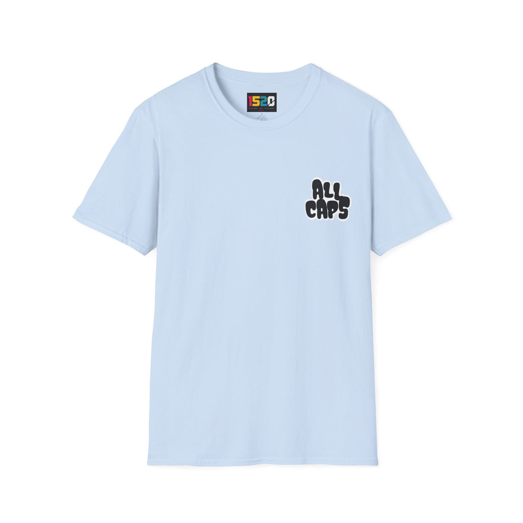 All Caps Graphic T-Shirt — Minimal Retro Pocket Logo Tee