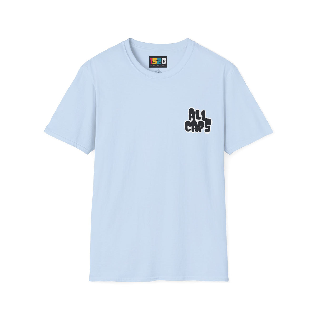 All Caps Graphic T-Shirt — Minimal Retro Pocket Logo Tee