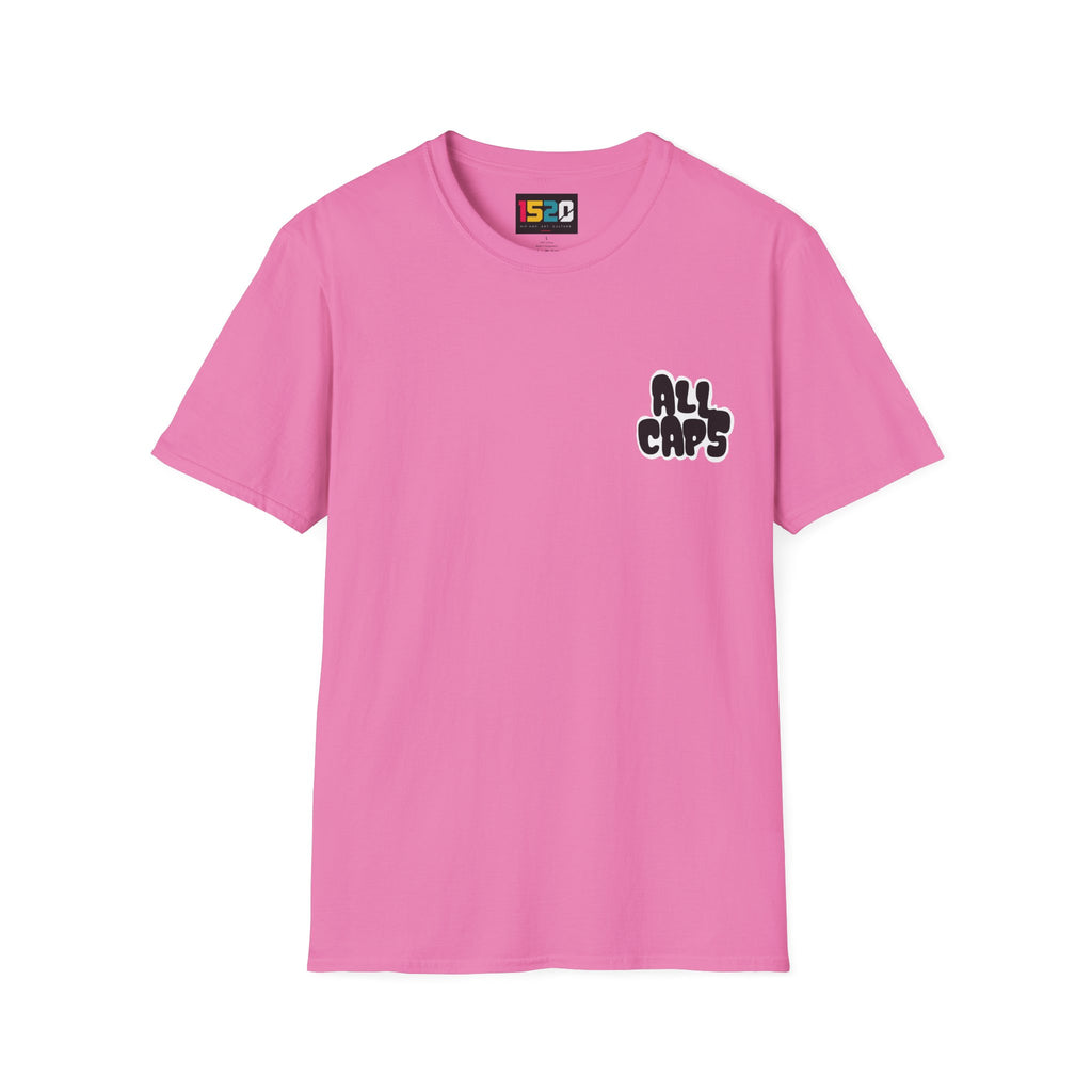 All Caps Graphic T-Shirt — Minimal Retro Pocket Logo Tee
