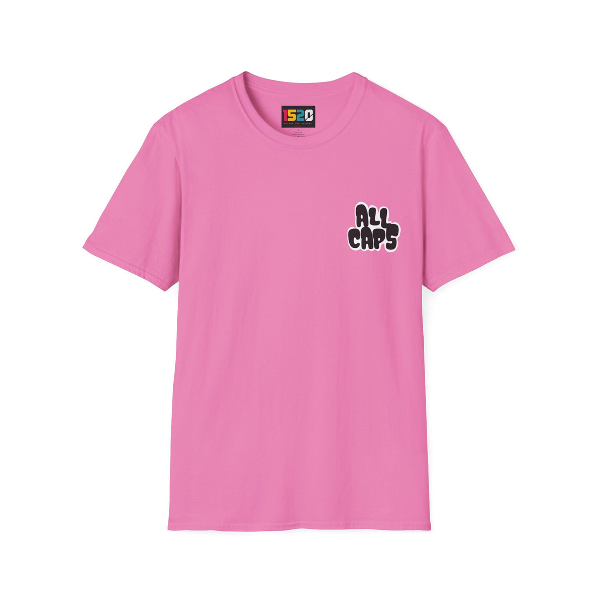 All Caps Graphic T-Shirt — Minimal Retro Pocket Logo Tee