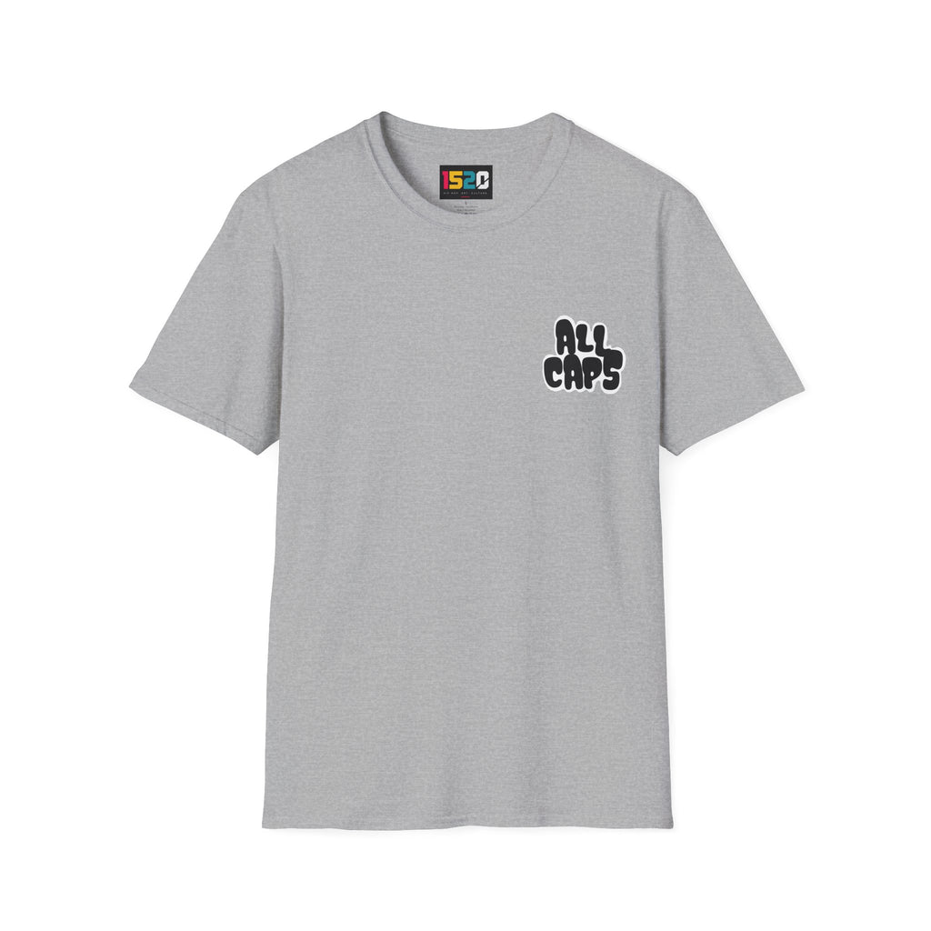 All Caps Graphic T-Shirt — Minimal Retro Pocket Logo Tee