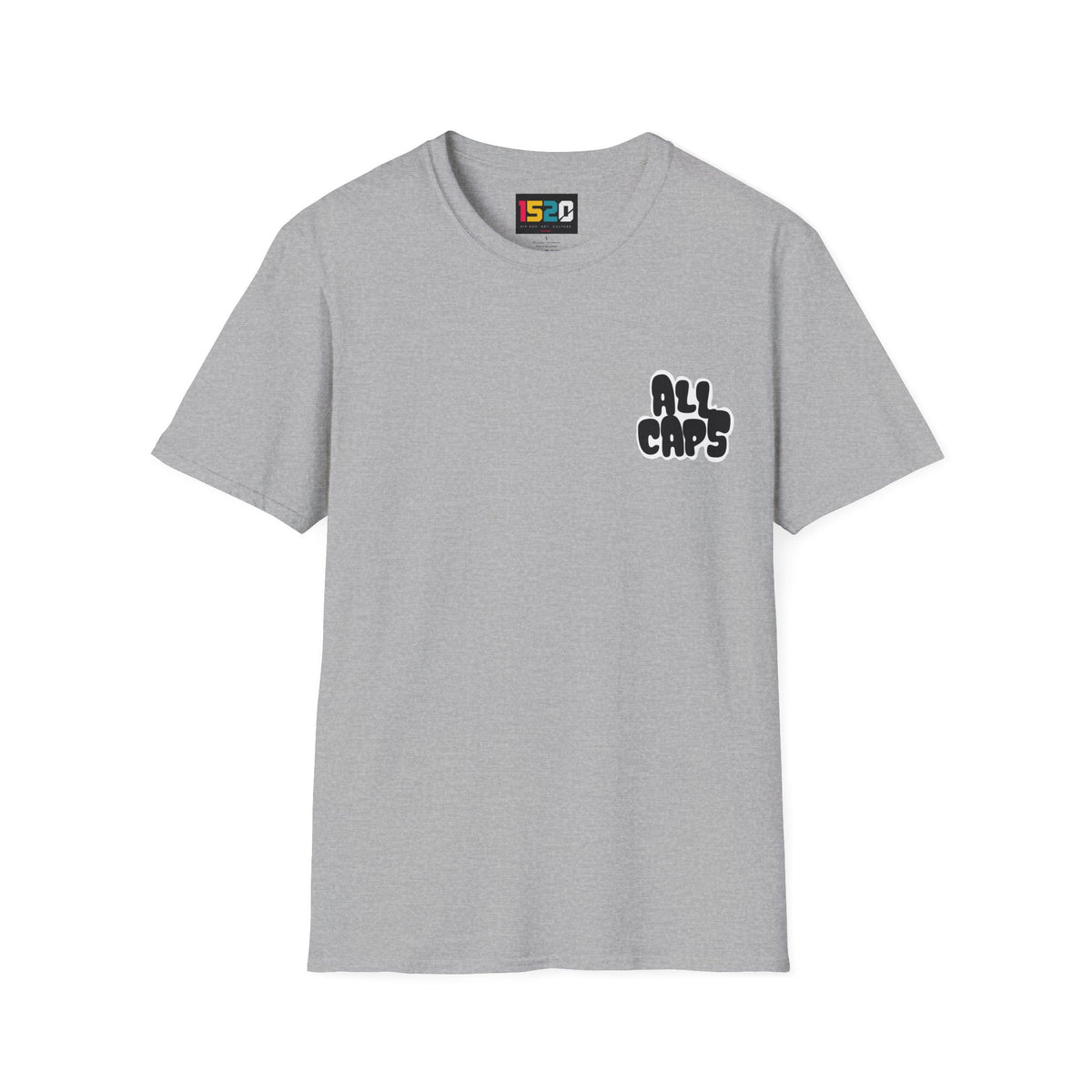 All Caps Graphic T-Shirt — Minimal Retro Pocket Logo Tee